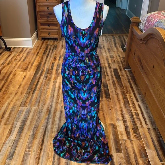 Nicole Miller Multicolor Sleeveless Maxi Dress size med - Picture 1 of 8